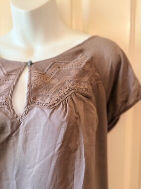 Old Navy Taupe Midi Dress with Lace Yoke, size XL, boho bag sold separately